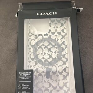Coach Black and Gray Signature Phone Case